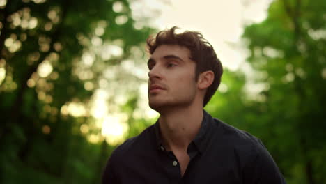 relaxed man spending time outdoors