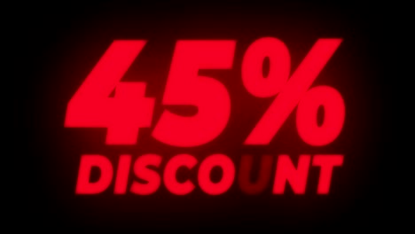 el 45% de descuento de texto parpadeante muestra un bucle promocional.