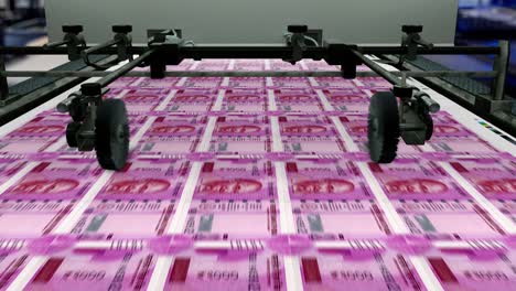 indian currency - 2000 indian rupee - printing money - loopable - 4k - india