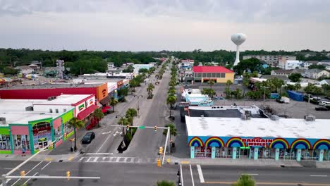 north-myrtle-beach-sc,-south-carolina-skyline-aerial-push-in