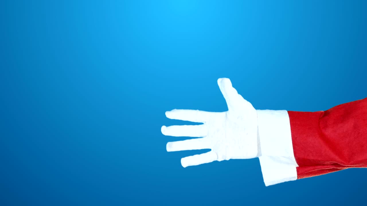 Santa Claus Finger Pointing Christmas Green Screen 4k Chroma Key Video Footage Set.