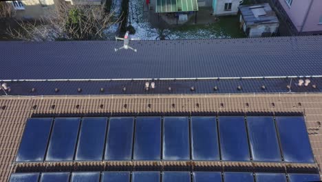 drone above the roof