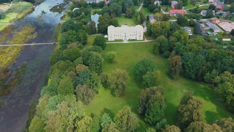 Aerial-Shot-City-Mezotne,-Latvia-Republic