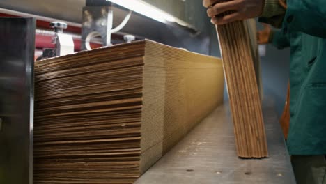 wood panel production in a factory