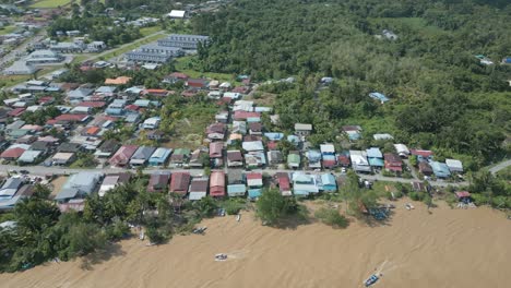 drone view at lundu town during summer, in conjunction of regatta traditional long boat race batang kayan river, with car and bike show.
#regatta