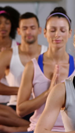 group of people performing yoga