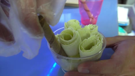 making rolled ice cream