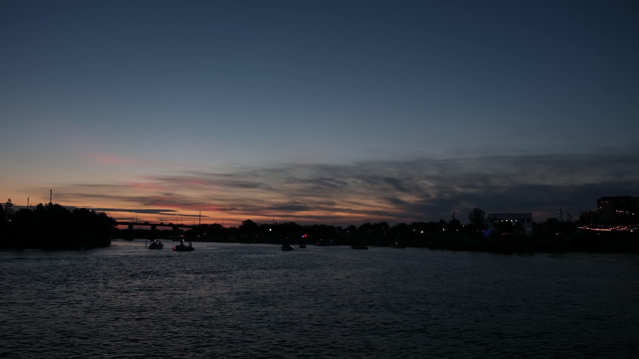 Tampa Riverwalk Sunset Summer Hillsborough River July 4