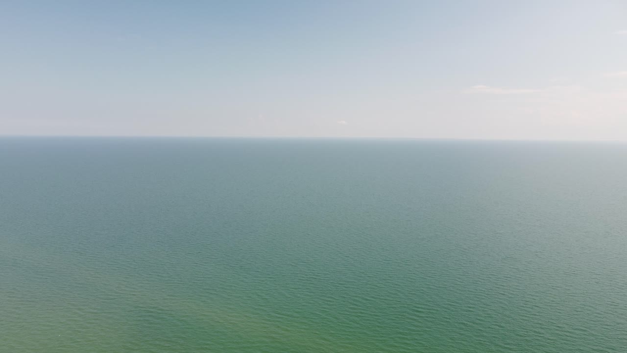 4K Drone Footage of Calm Blue Waters on Lake Erie