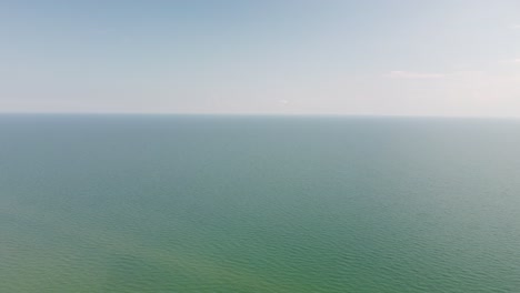 4k drone footage of calm blue waters on lake erie
