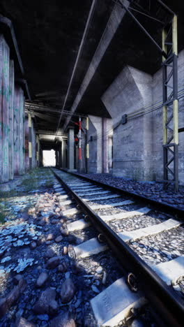 abandoned railroad tracks underpass