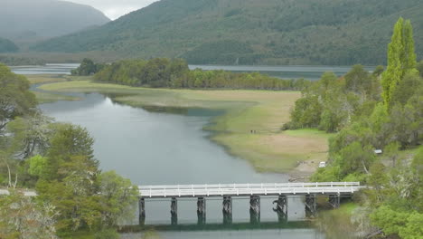 Gorgeous-aerial-flyover-shot-looking-over-the-Manso-River-in-Argentina