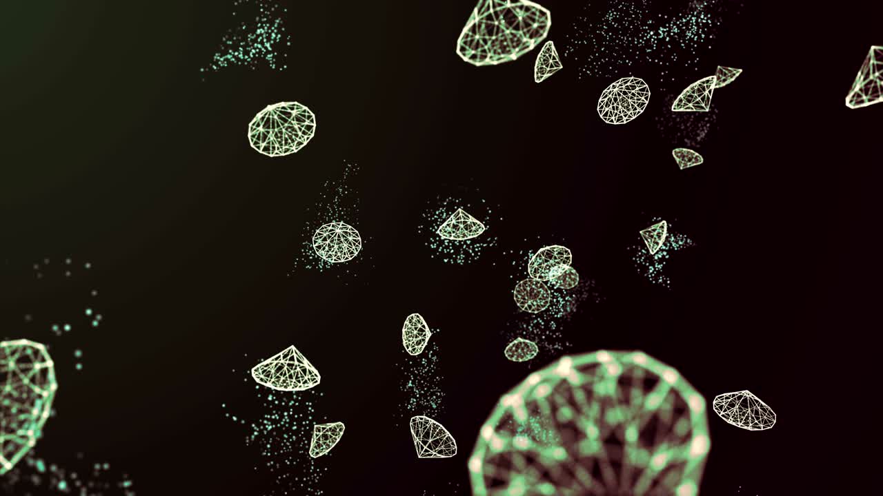 animación de fondo de movimiento abstracto partículas brillantes y polvo mágico que se forman en el flujo de ondas espaciales con rayos de luz.