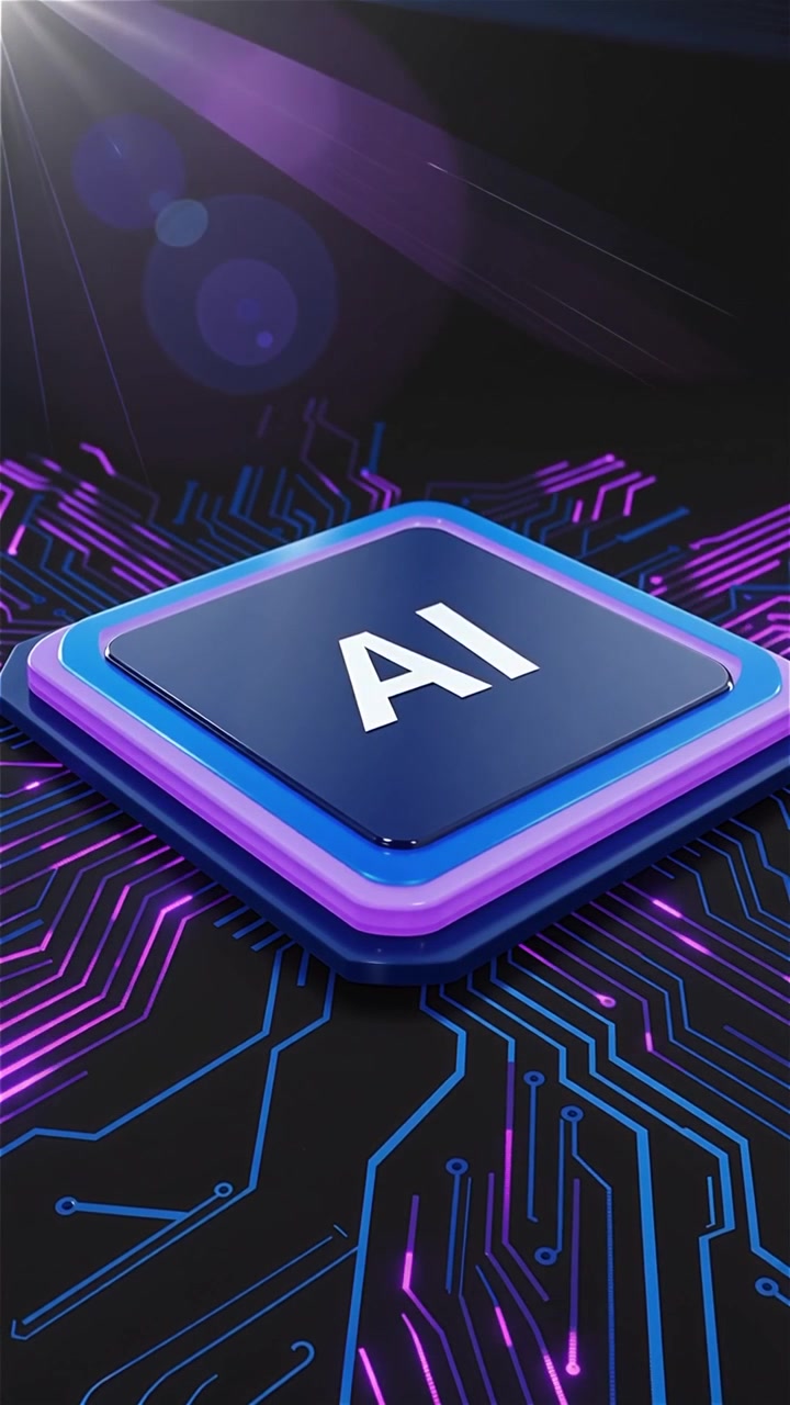 Futuristic AI Chip Motherboard Technology Background