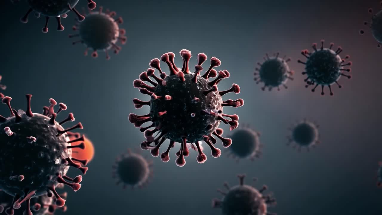Mikroskopisk visning av et virus