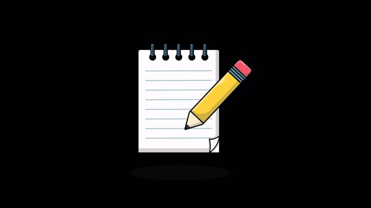 Animated Notepad and Pencil Writing on Paper