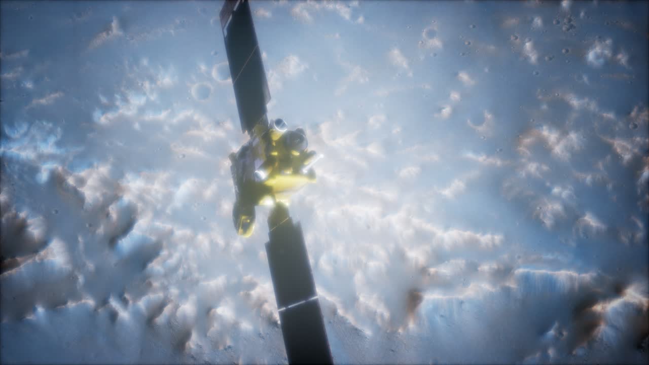 화성 행성을 공전하는 지구 측정기