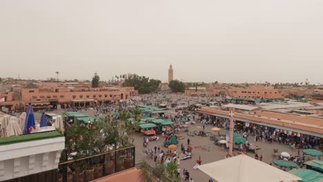 view of square and market place jemaa el-fna in marrakesh medina quarter, morocco