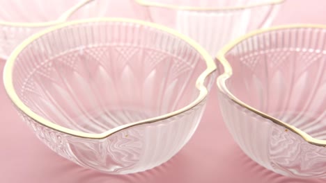 elegant clear glass bowls with gold trim