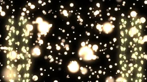 animación de navidad brillantes luces de hadas sobre fondo negro