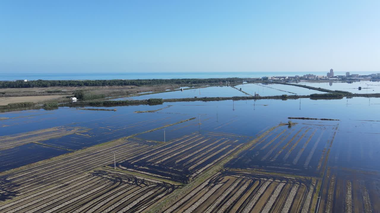 Flooded Rice Paddies and Coastal Area