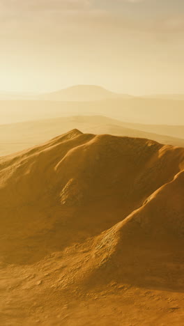 desert landscape with mountains and hazy sky