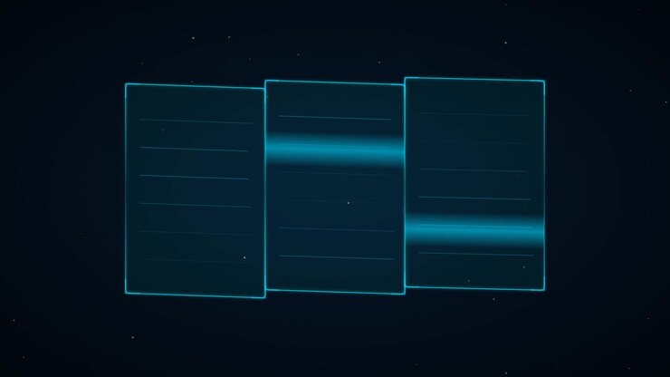 Abstract Digital Interface with Glowing Blue Scanning Lines