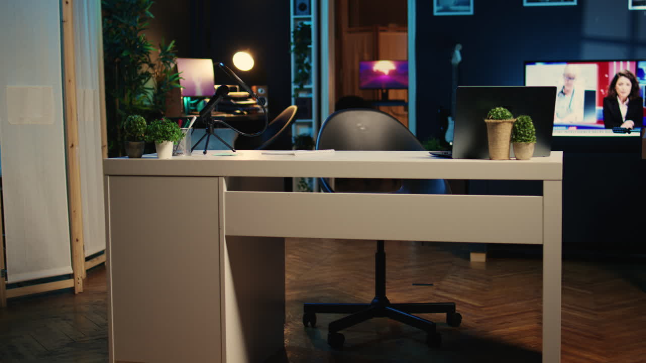 estudio con tecnología de filmación de programas de internet