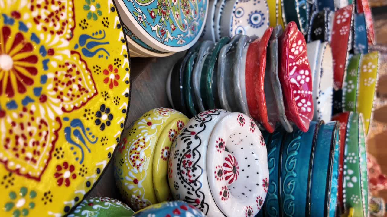 Colorful Ceramic Plates with Traditional Patterns