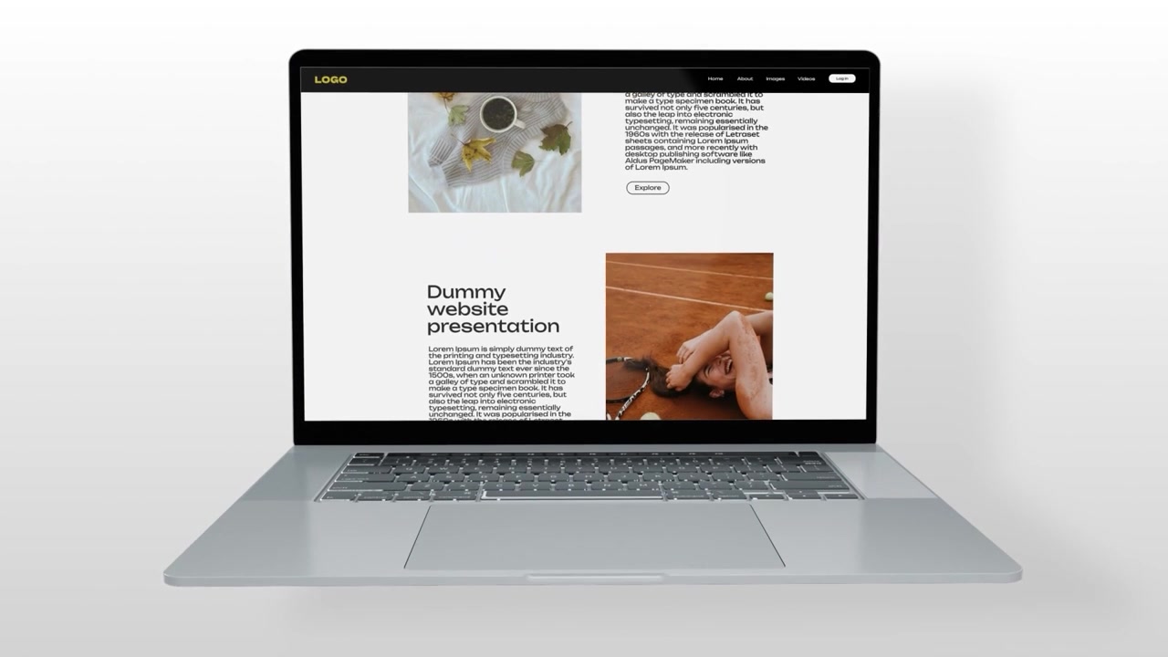 Presentazione di mockup per laptop pulita e moderna