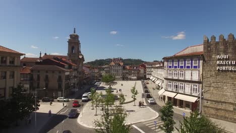 toural, guimaraes historical centre, portugal. aerial cityscape view