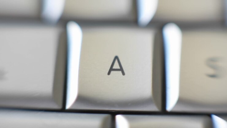 Bogstavet A er på et computertastatur.