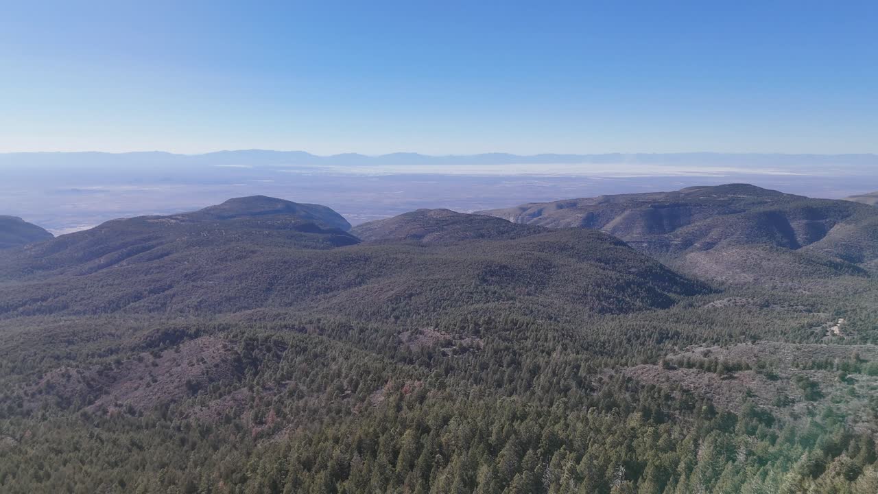 Drone Flying from Apache Point Observatory Towards Forest Mountain Horizon
Lincoln National Forest Mountain Range, New Mexico
