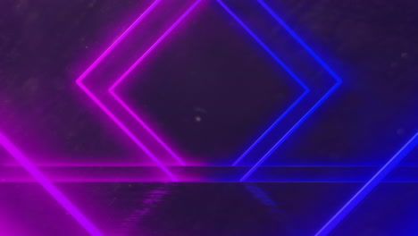 animation of neon shapes on blue background