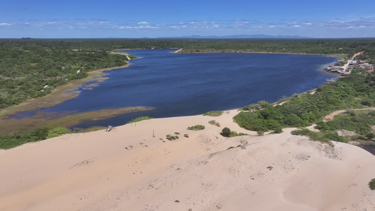 Almecegas Lagoon At Paraipaba In Ceara Brazil. Nature Landscape. Beautiful Sand Dunes. Almecegas Lagoon At Paraipaba. Rainwater Lakes. Almecegas Lake. Summer Travel. Brazil Northeastern