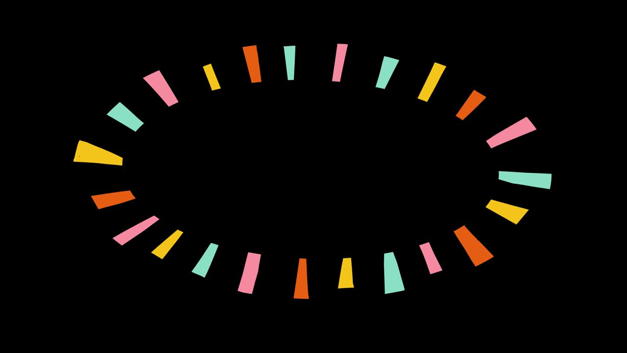 만화 애니메이션 도들 스타일 타이틀 프레임: 텍스트, 로고, 트렌디한 팔레트에서 타이틀을위한 재미있는 밝은 어린 프레임; 휴가 타이틀 루프 애니메이션; 사각형, 둥근 및 타원형 프레임.