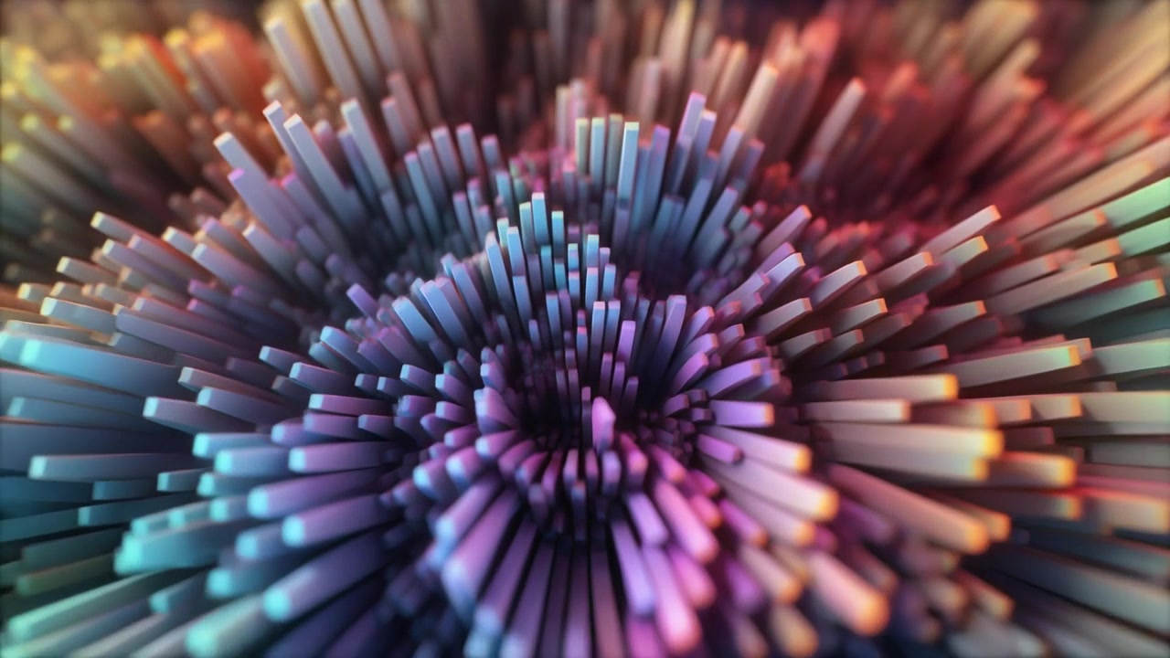 Abstract 3D Motion Background with Moving Colorful Pillars