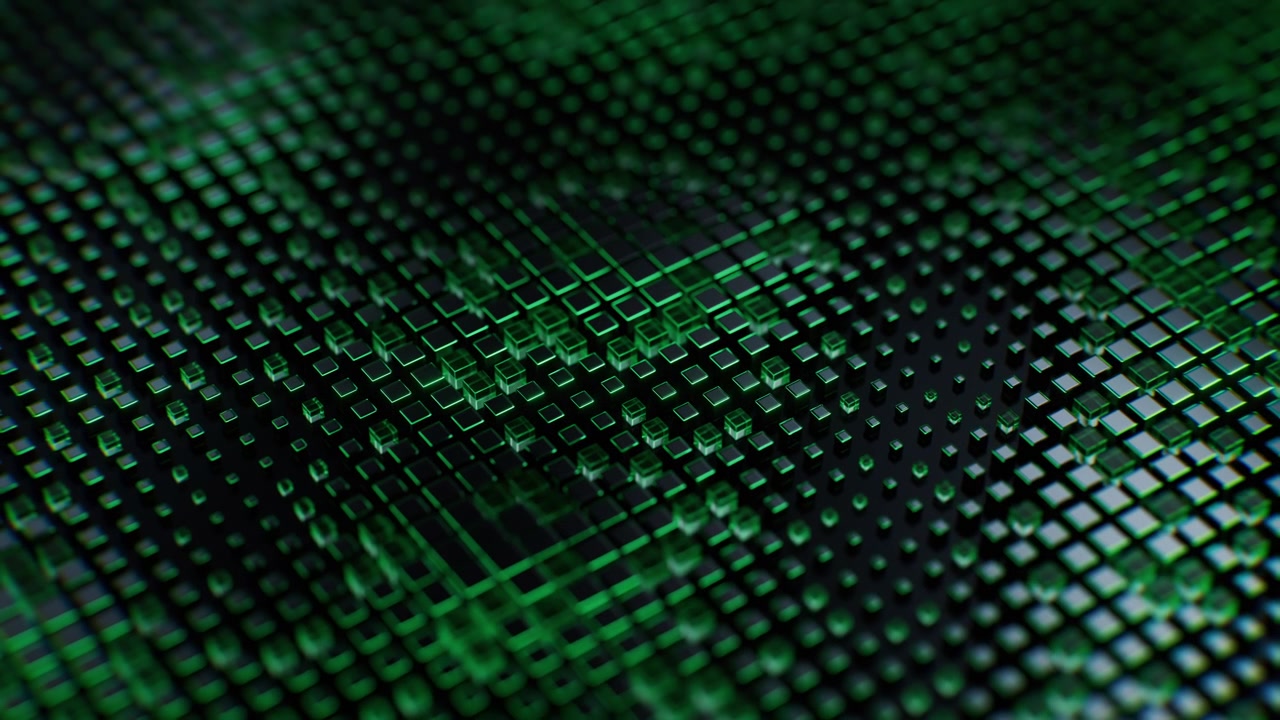 Abstract green cube board background, 3d rendering.