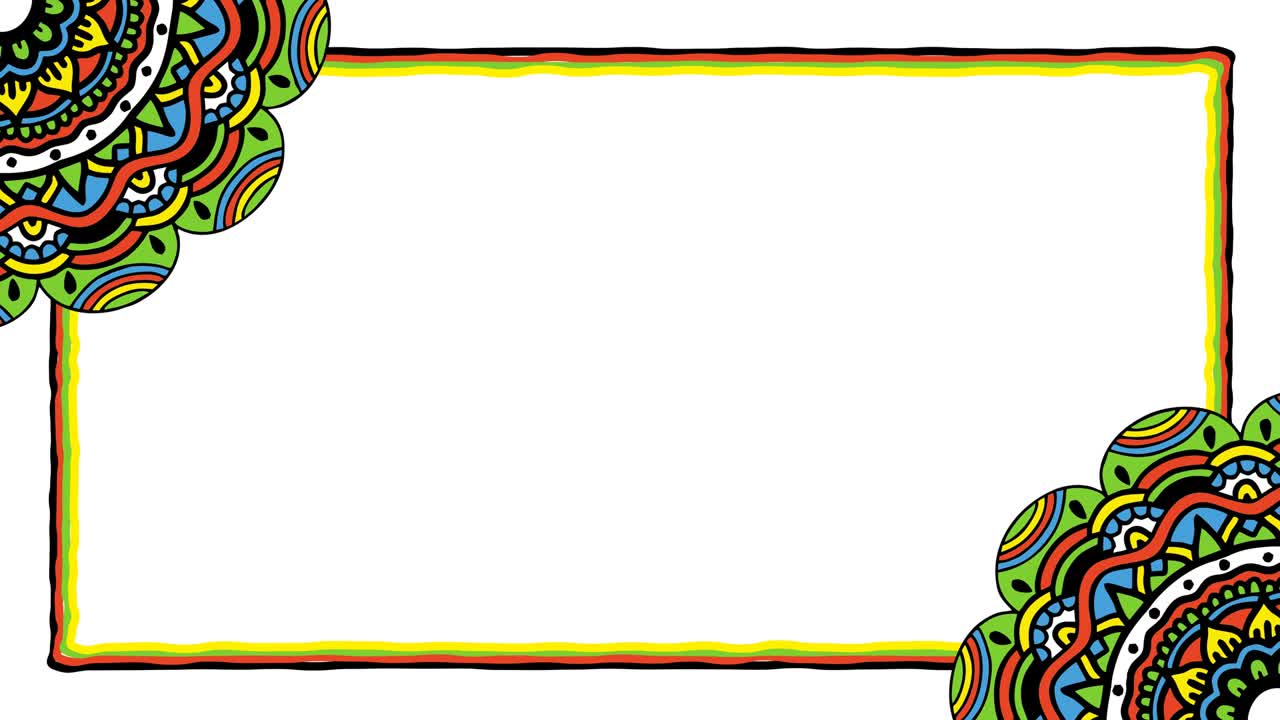 전통적인 회전하는 다채로운 만달라 왕실 디자인