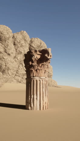 ancient stone column in the desert