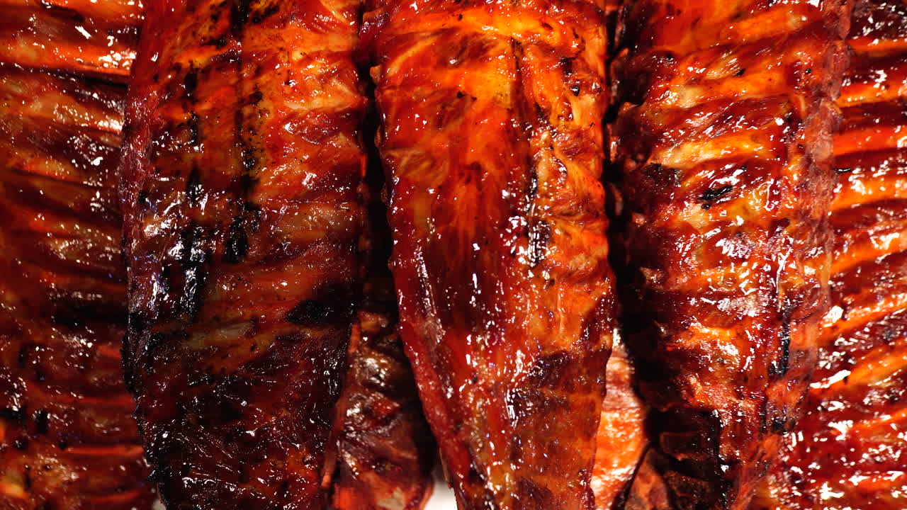Barbequed Pork Ribs for Sale at Thai Night Market Food Stall