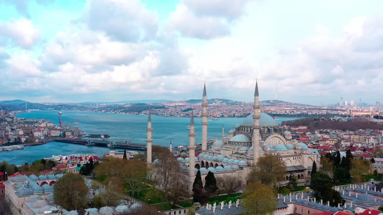 ciudad de estambul suleymaniye mezquita cuarentena vista aérea