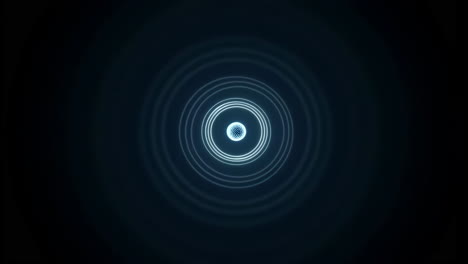 abstract blue glowing sphere with concentric light rings