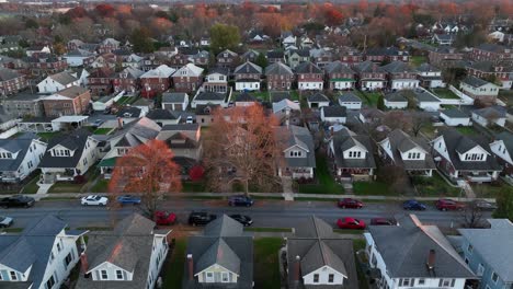 american neighborhood in autumn