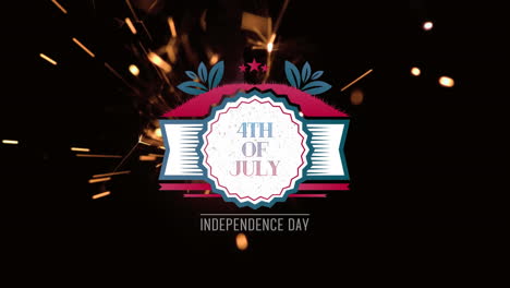 banderas y chispas del 4 de julio