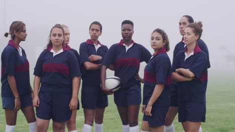 women's rugby team portrait