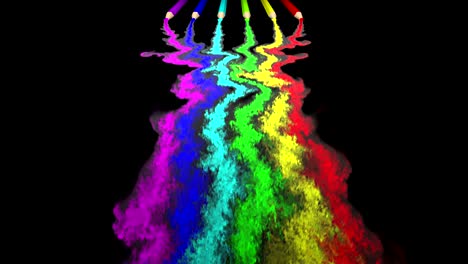 colorful pencils draw rainbow, 3d animation