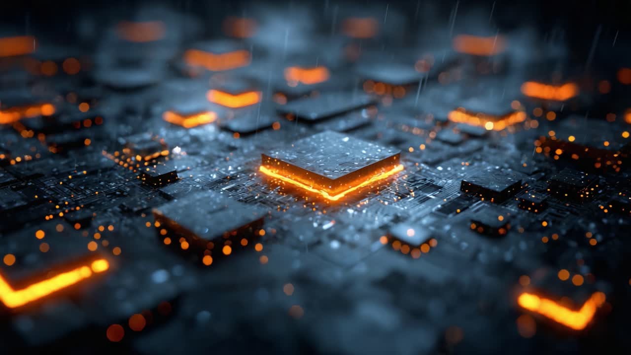 A Captivating Visual of Glowing Microprocessor Components in a Dark, Futuristic Environment Showcasing the Intricacies of Modern Technology