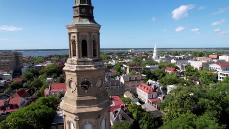 charleston sc, charleston south carolina aerial pullout from st philips church