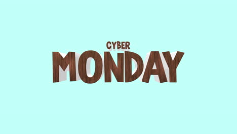 cartoon cyber monday text on clean blue gradient